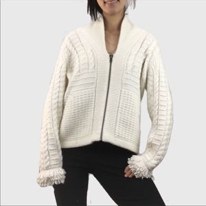 Madewell Cable Knit Zip Up Sweater